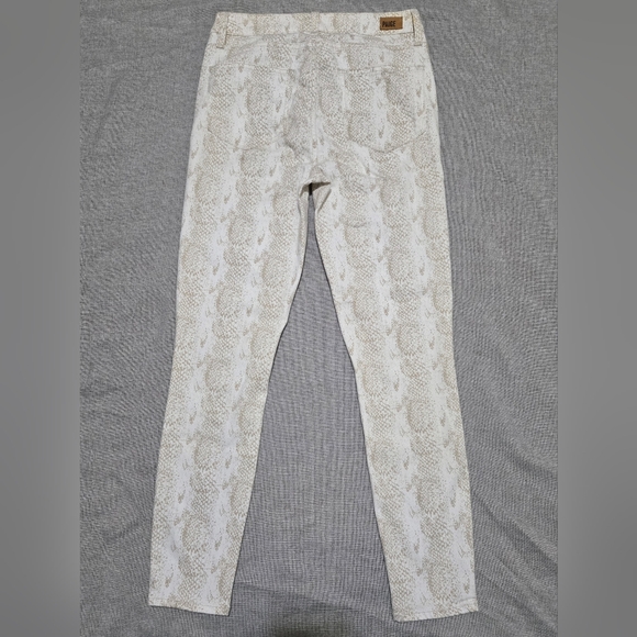 PAIGE Hoxton Ankle Denim Jeans Sonoran Snake Print White Tan Size 28 - Picture 7 of 11